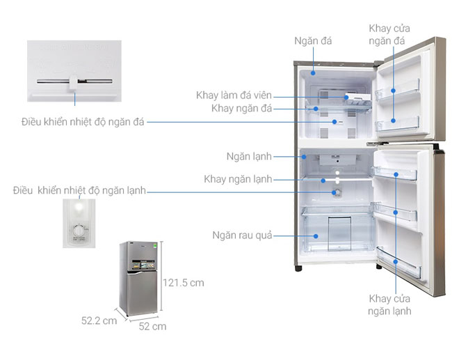 Tủ lạnh Inverter Panasonic NR-BA178PSV1 152 Lít