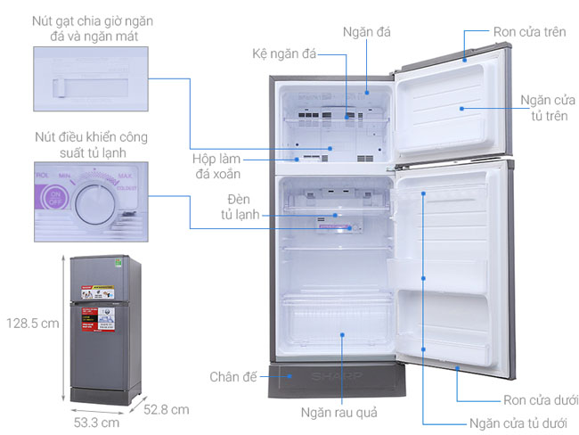 Sharp 165 lít SJ-16VF3-CMS